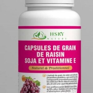Capsules de grains de raisin, soja et vitamine E